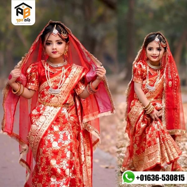 ওড়না সহ বেনারসি কাতান শাড়ি