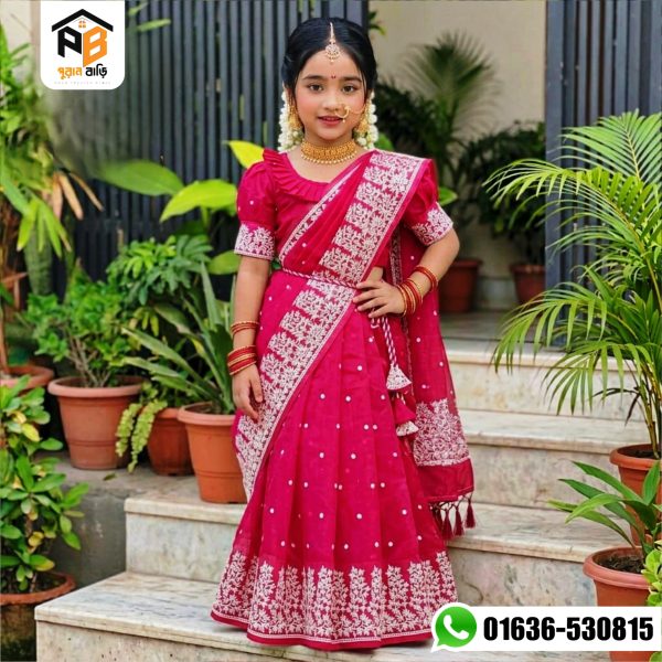 সুতির বেবি রেডিশাড়ি