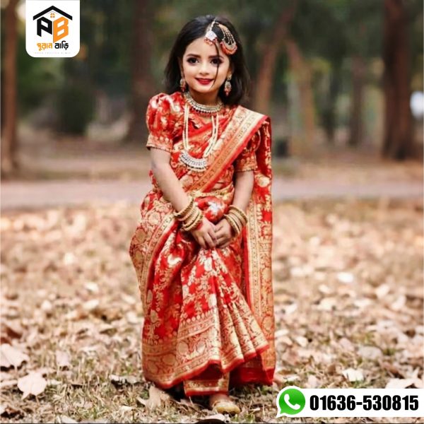 ওড়না সহ বেনারসি কাতান শাড়ি