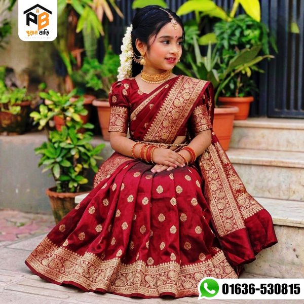 জাপানি সিল্ক বেবি রেডি শাড়ি, লাল কালারজাপানি সিল্ক বেবি রেডি শাড়ি,